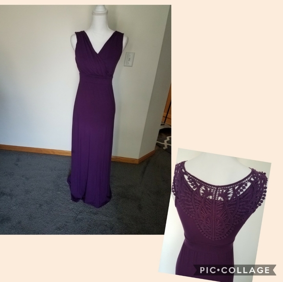 Merona Dresses & Skirts - Merona  purple   v neck maxi dress